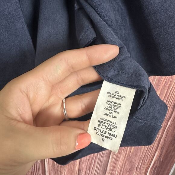 IC by Connie K Collection Asymmetrical Faux Suede Blue Jacket Size Small S - Picture 4 of 6